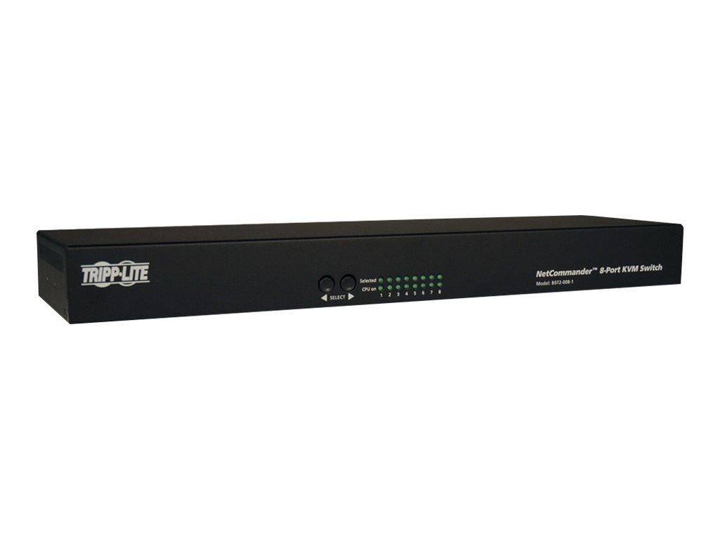 Tripp Lite 8-Port Cat5 KVM Switch VGA USB PS/2 1URM Rackmount TAA - KVM switch - 8 ports - TAA Compliant
