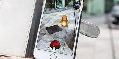 Example of augmented reality on a smartphone