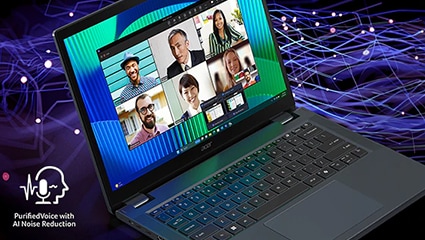 Acer laptop with ai noise reducation logo.