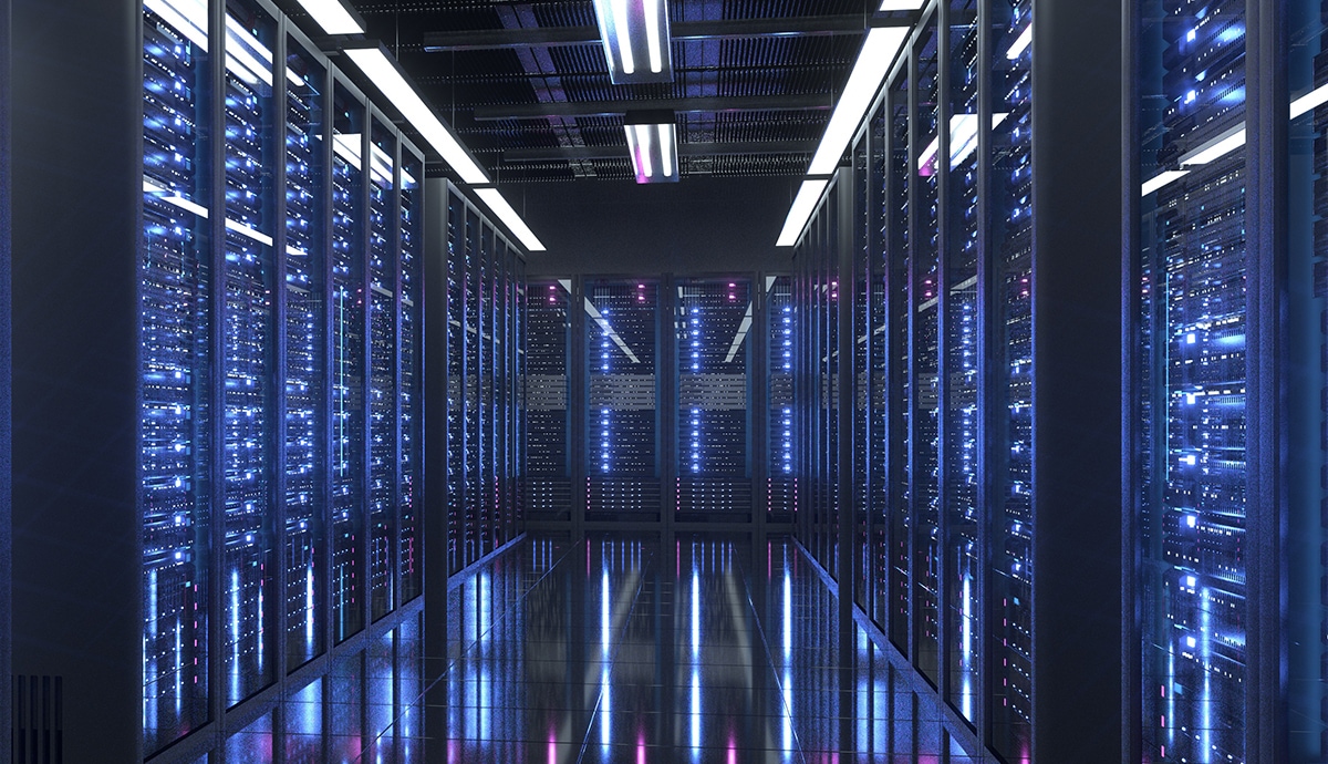 Servers in a data center.