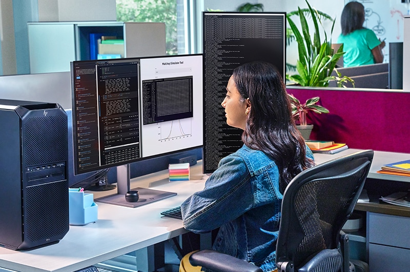 AMD image of young woman at computer