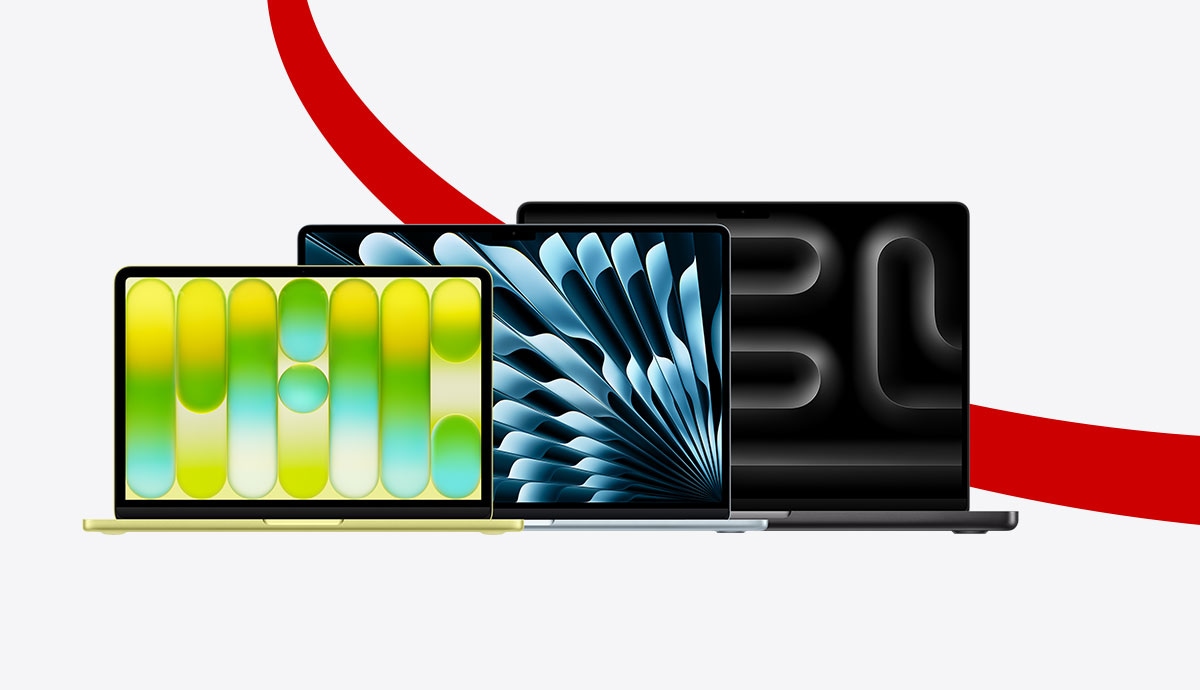 Image of Apple MacBooks with CDW red orbital