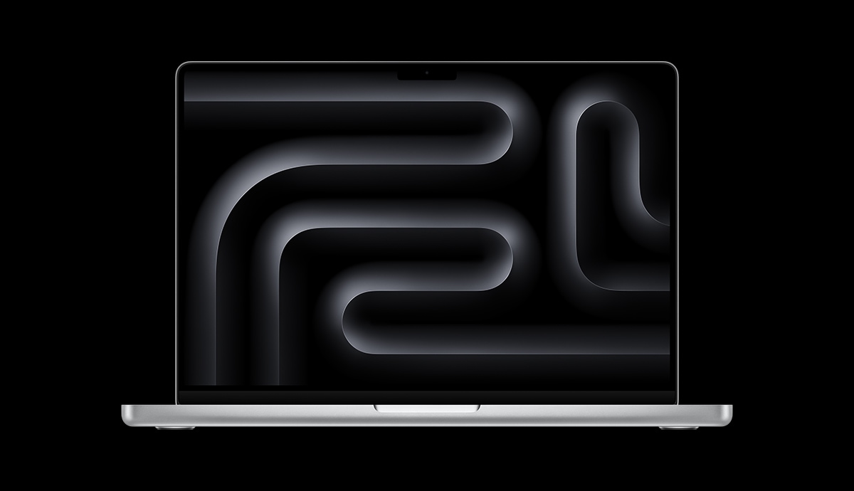 banner image featuring an Apple MacBook Pro on a black background