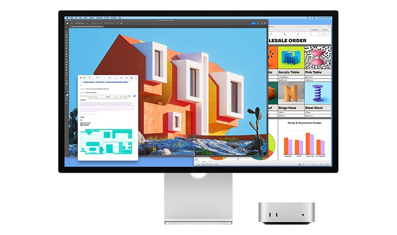 Apple Studio Display and Mac mini M4.