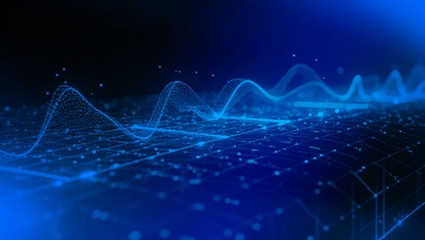 Arctic wolf blue abstract security operations background.