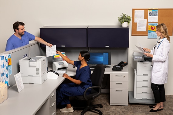 card thumbnail image of Brother printers inside a Healthcare office