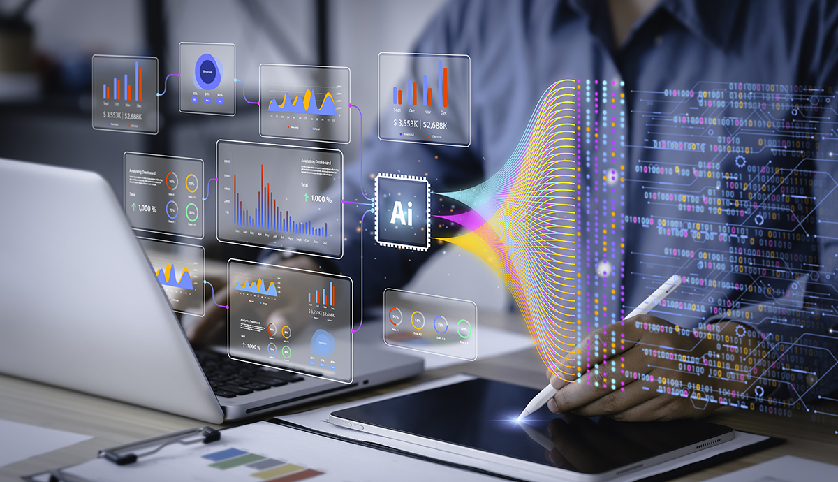 banner image of a businessman holding a tablet