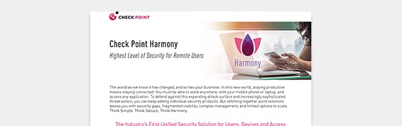 Read the Check Point Harmony Solution Brief