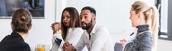 Group of people in a conference room