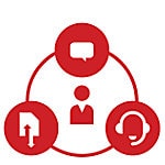 icon to indicate the Helpline with multiple options for communicating
