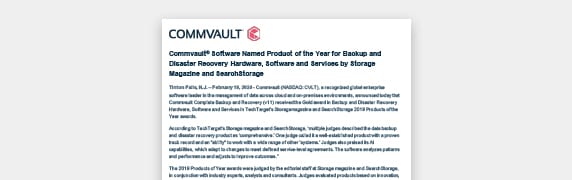 OPEN NEW TAB: Read more about Commvault Award-Winning Products