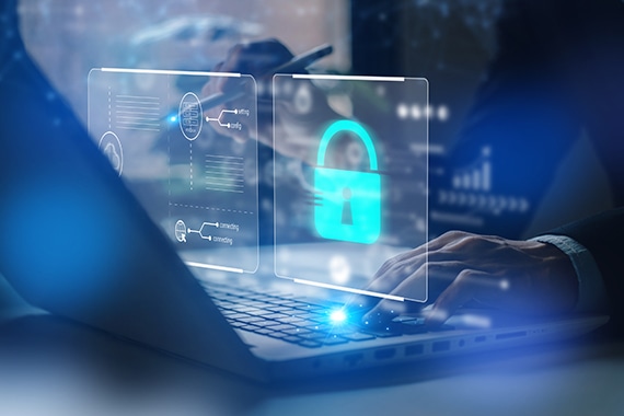 thumbnail image of a laptop computer with security shield graphic for cyber security