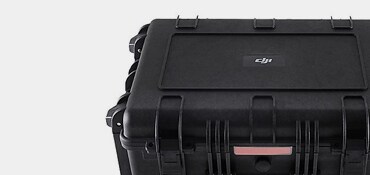 Closeup of black case for drone accessories