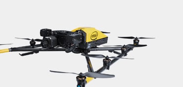 Black and yellow Intel drone