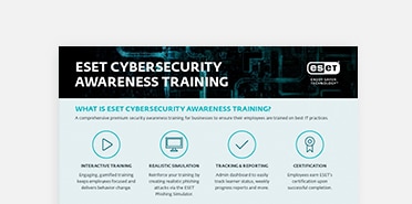 OPEN NEW TAB: Read more about ESET Cybersecurity Awareness Training 