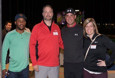 Harold Varner and Gary Woodland with CDW team at Tech Fore! launch
