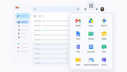 card image featuring a desktop view of a Google Workspace screen