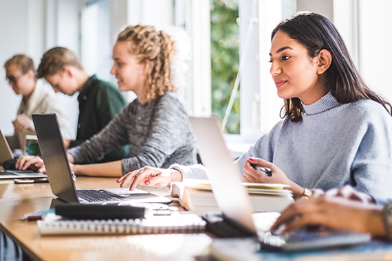 College students using a secure college network.