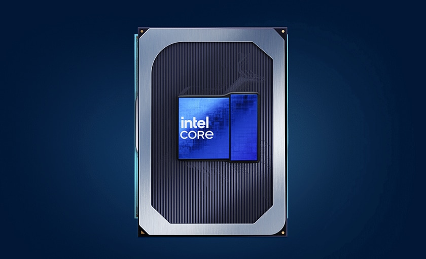 Intel core computer chip.
