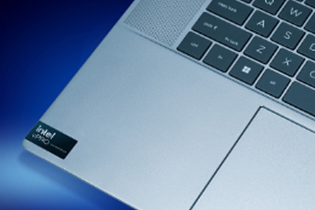 detail image of an intel laptop keyboard