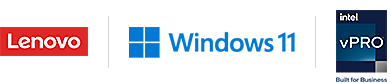 Lenovo Windows 11 Intel vPro for Business Partnership Logos
