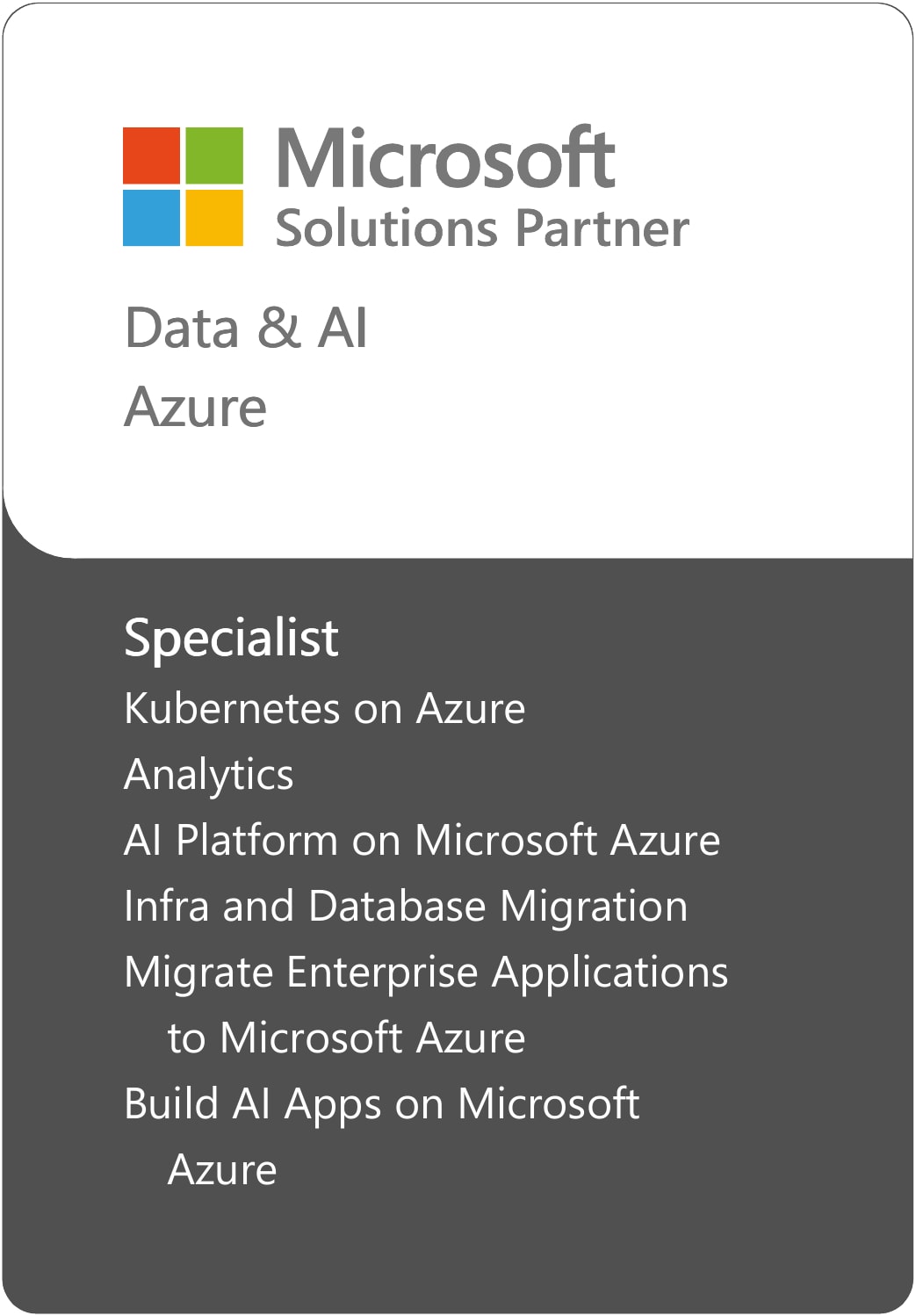 Microsoft Badge Data and AI Azure Specializations