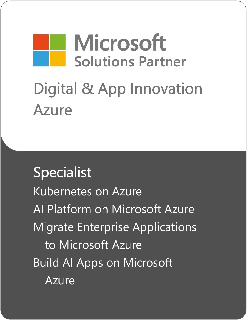Microsoft Badge Data and App Innovation Azure