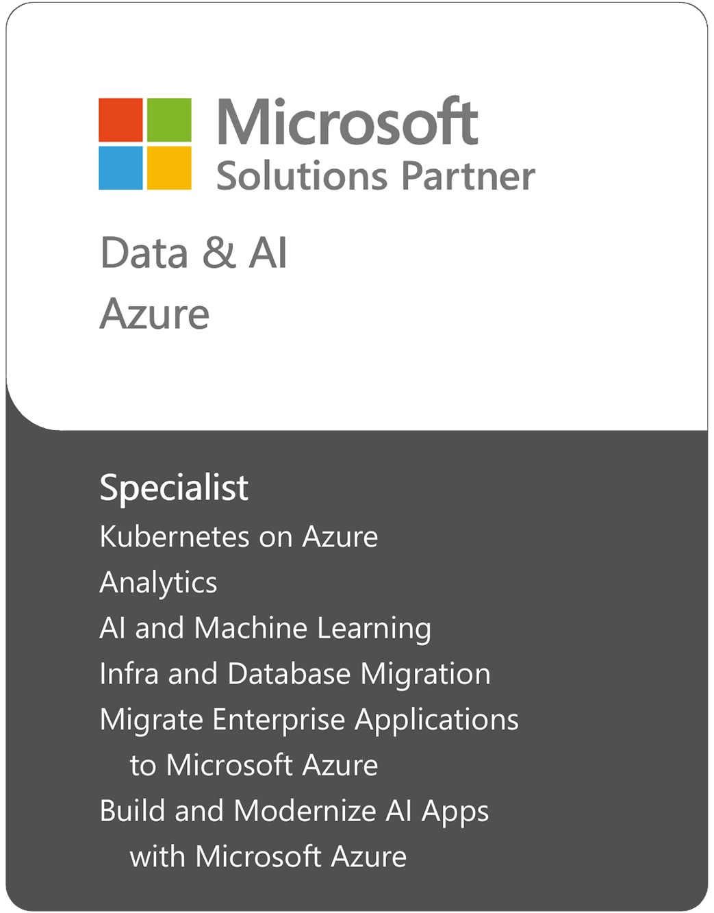 Microsoft Solutions Partner Badge for Data & AI Azure