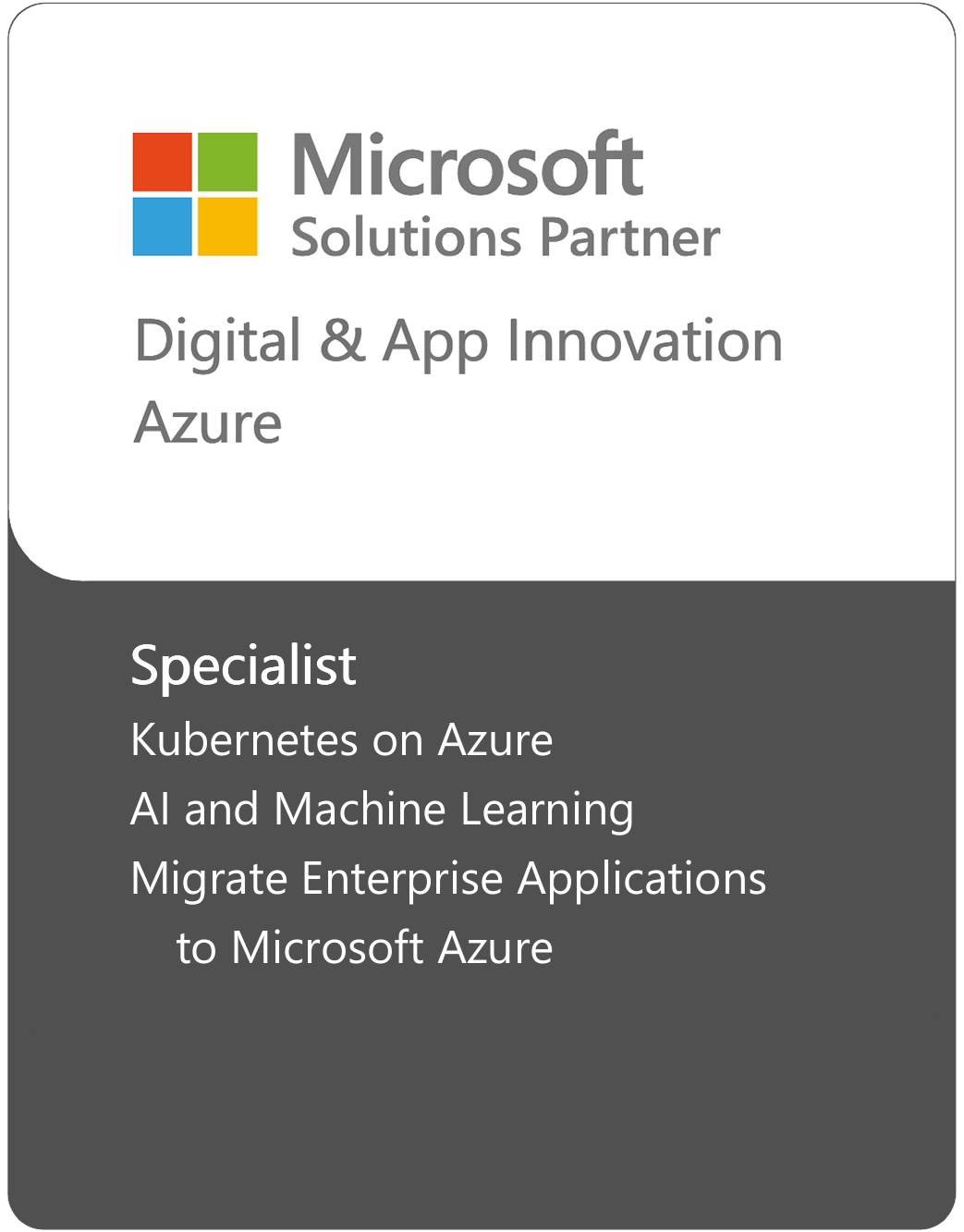 Microsoft Solutions Partner Badge for Digital & App Innovation Azure