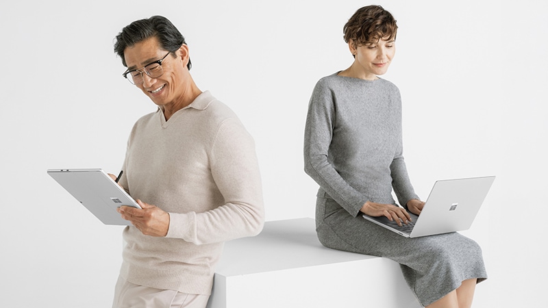 People using Microsoft Surface devices.