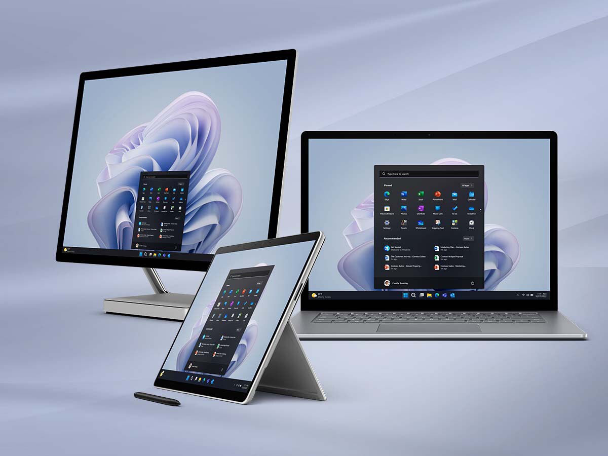 Microsoft Surface devices in an abstract setting