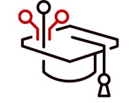 Graduation cap graphic icon