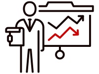 Person at desk graphic icon