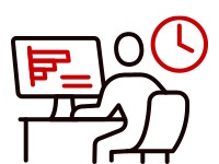 Person at desk graphic icon