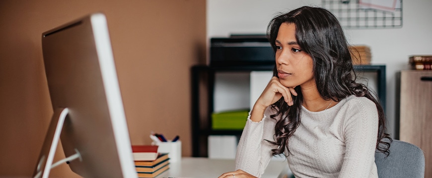 Person looking at computer