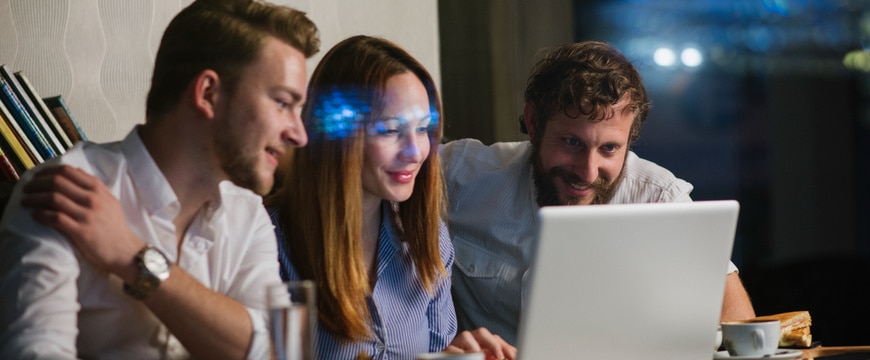 small business team using AI