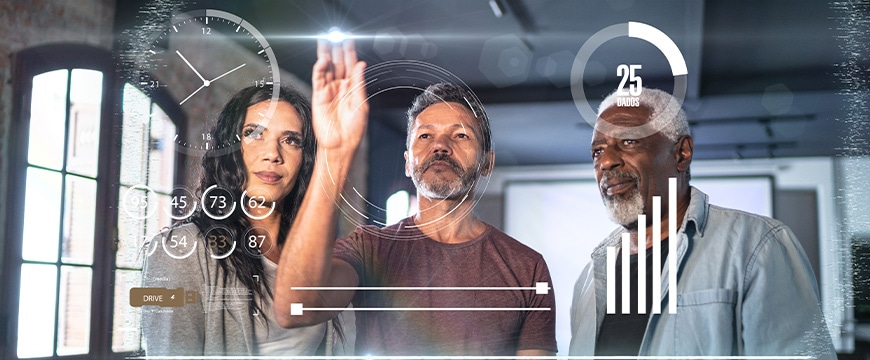 Coworkers using an augmented reality device