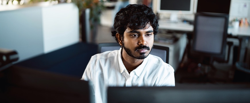 Person working on computer