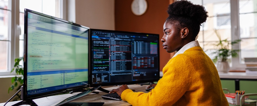 People working on computer