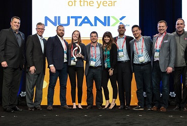 Matthew Troka and Tom Richards present Nutanix with Partner of the Year Award at CDW Partner Summit '17