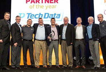 Matthew Troka and Tom Richards present Tech Data with Partner of the Year Award at CDW Partner Summit '17