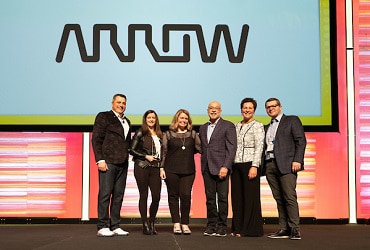 Arrow accepts its CDW Partner of the Year award. 