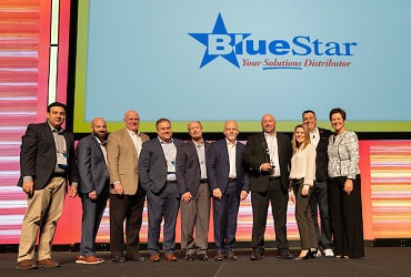 BlueStar accepts its CDW Partner of the Year award. 