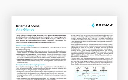 Opens PDF: Prisma Access at a Glance