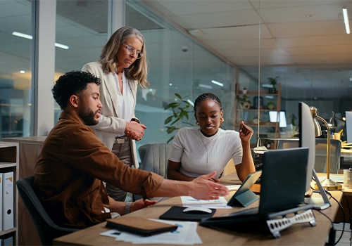 People working in the office