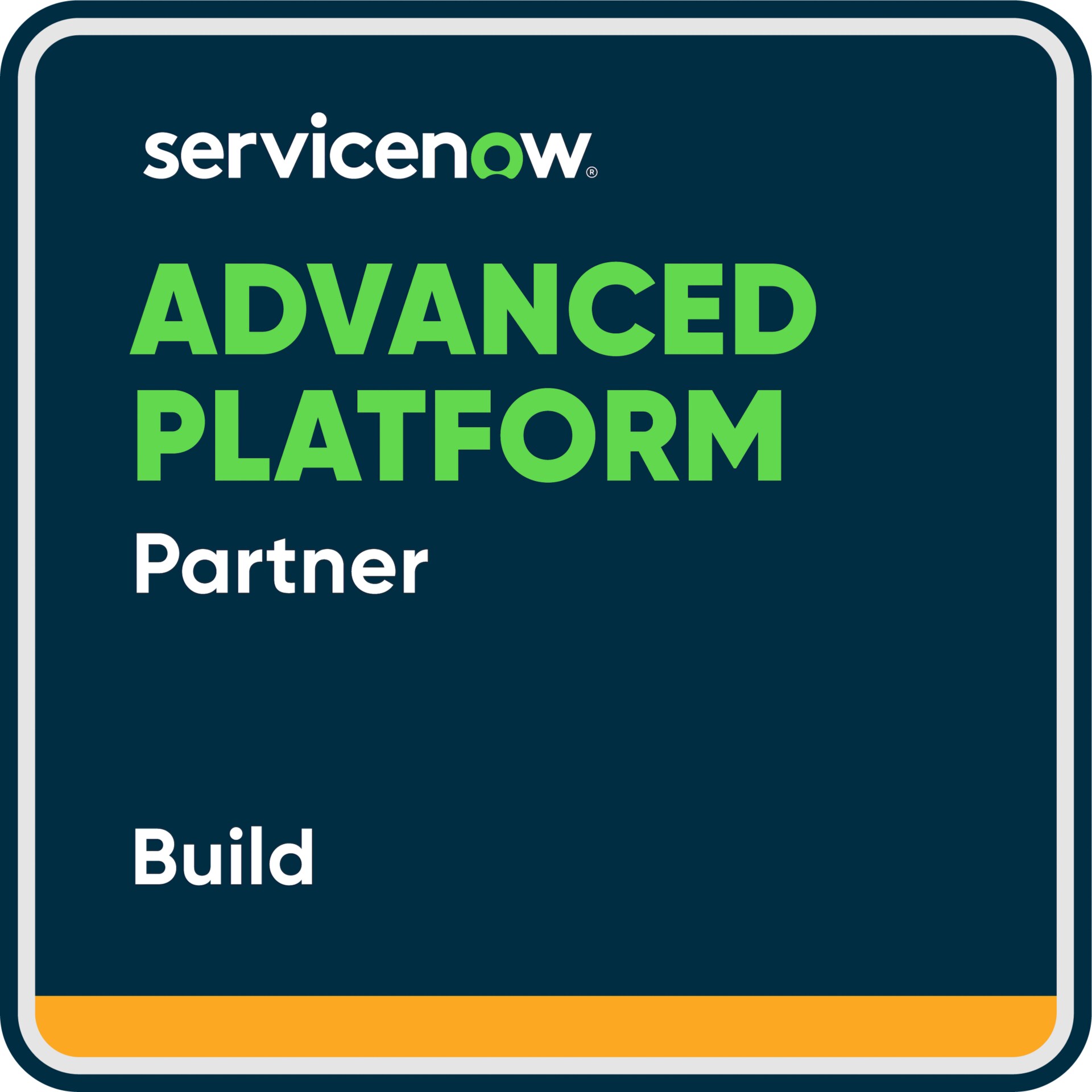 ServiceNow Advance Platform Partner Build badge