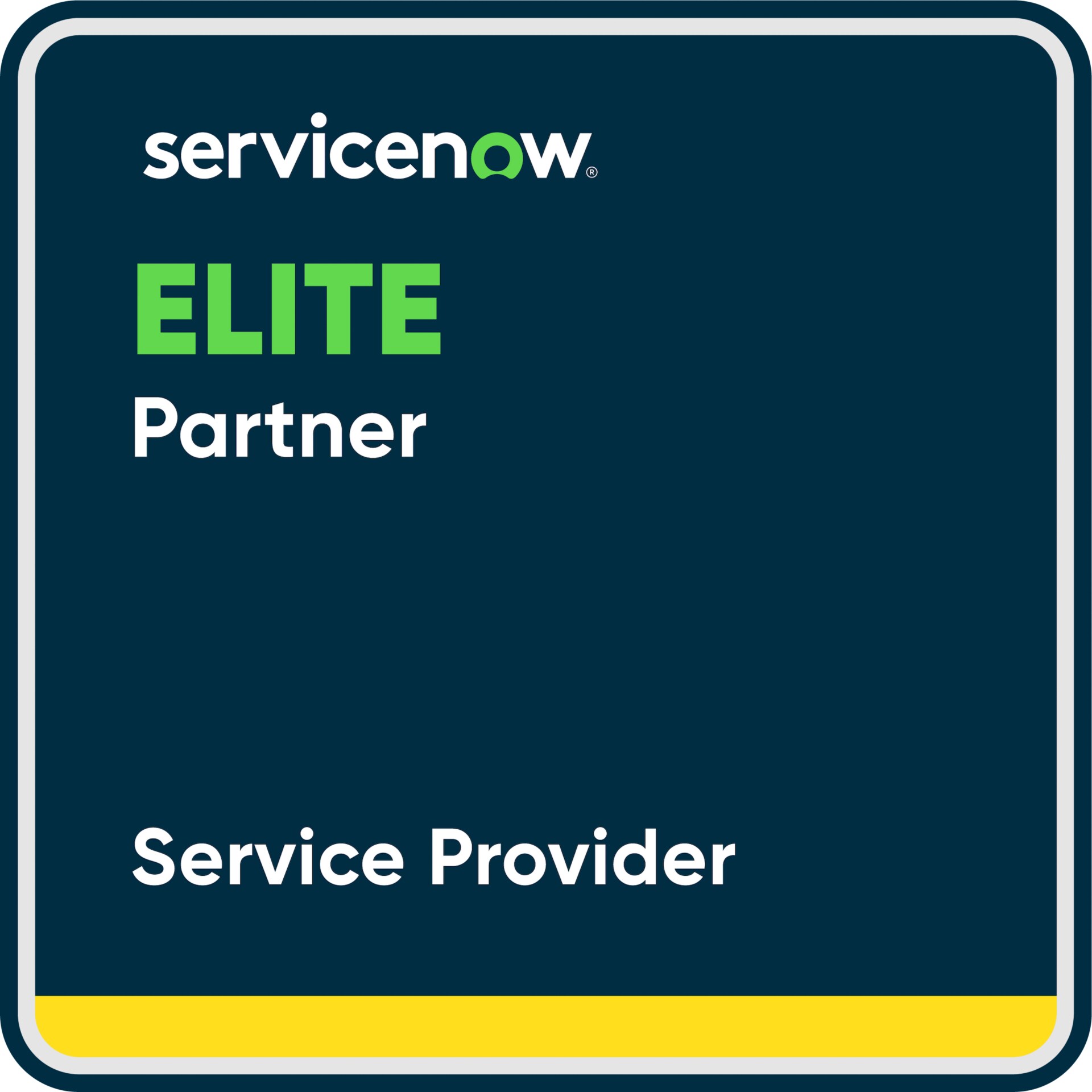 ServiceNow Elite Partner Service Provider badge