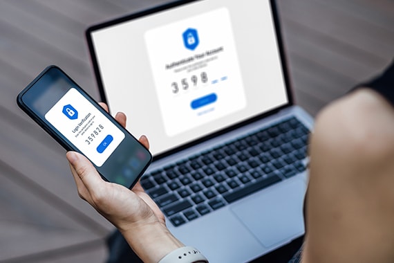 card thumbnail image of 2-factor authorization using a smartphone and laptop
