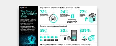 PDF OPENS IN A NEW WINDOW: view The State of Print Security 2019 infographic