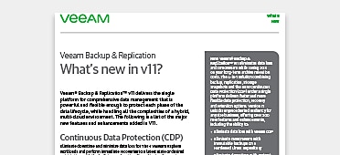 Veeam Backup & Replication new features and capabilities
